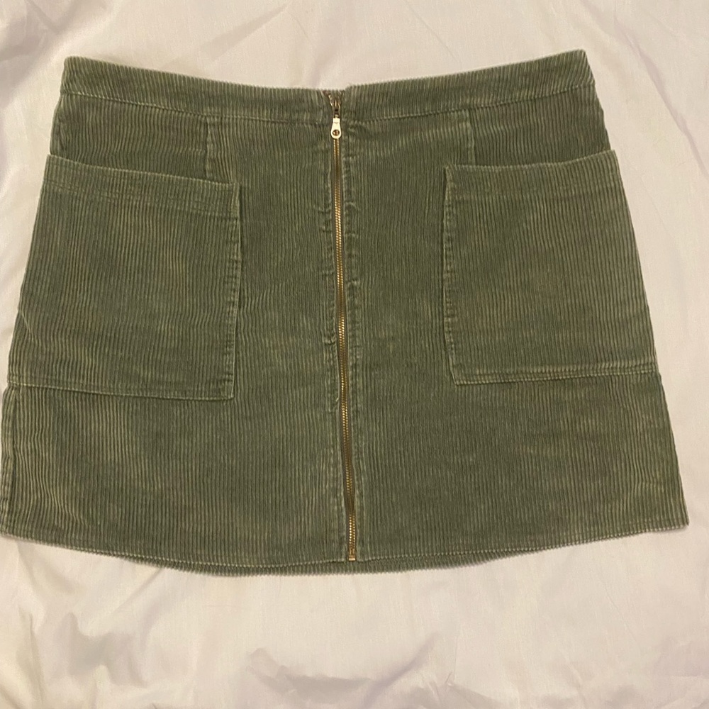 She + Sky Olive Corduroy Skirt NWT